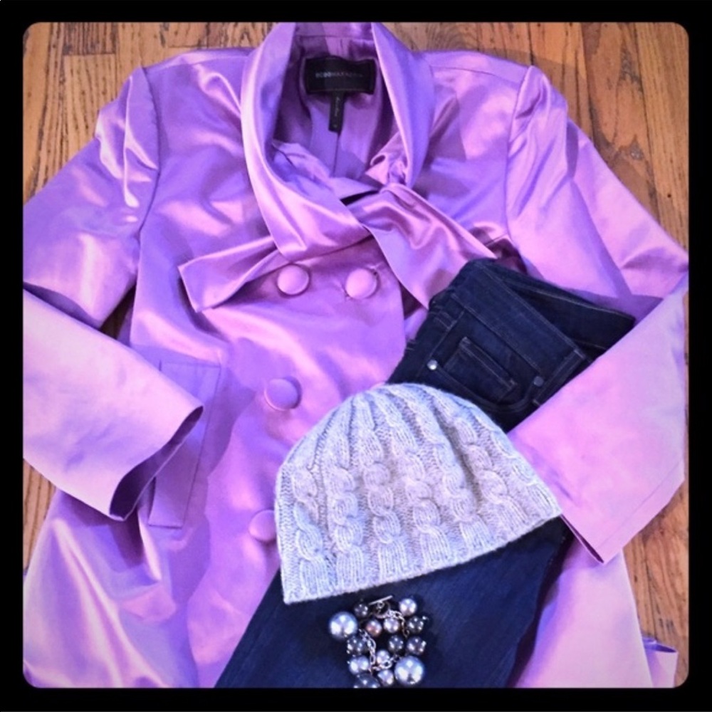 BCBG lavender double breasted coat